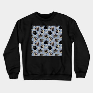 Laughing Pugs in Blueberry Crewneck Sweatshirt